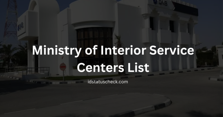 Ministry of Interior (MOI) Service Centers List